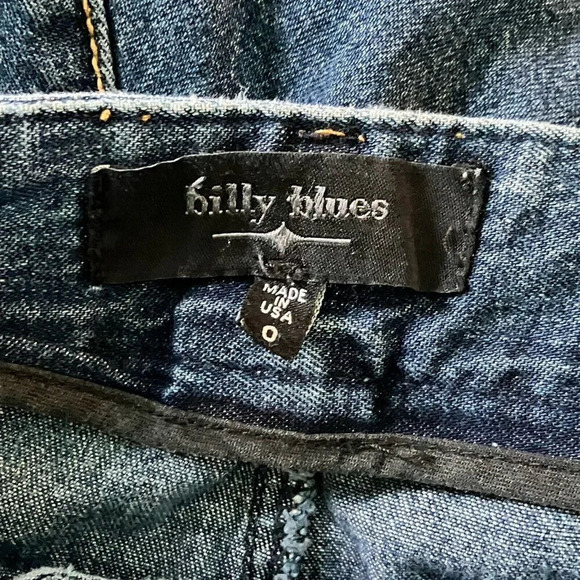 Y2K Billy Blues Patchwork Denim Jean Maxi Skirt Frayed Contrast Stitch - Picture 2 of 5